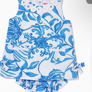 Lilly Pulitzer Blue and White Floral Kids Dress